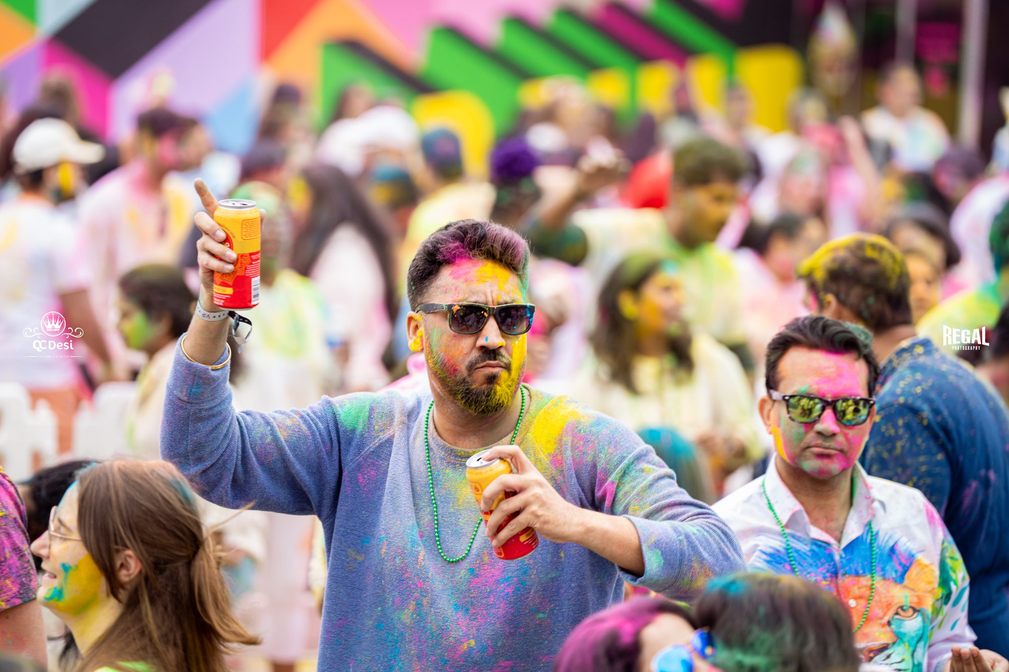 QCDesi event photo: queen city holi colors