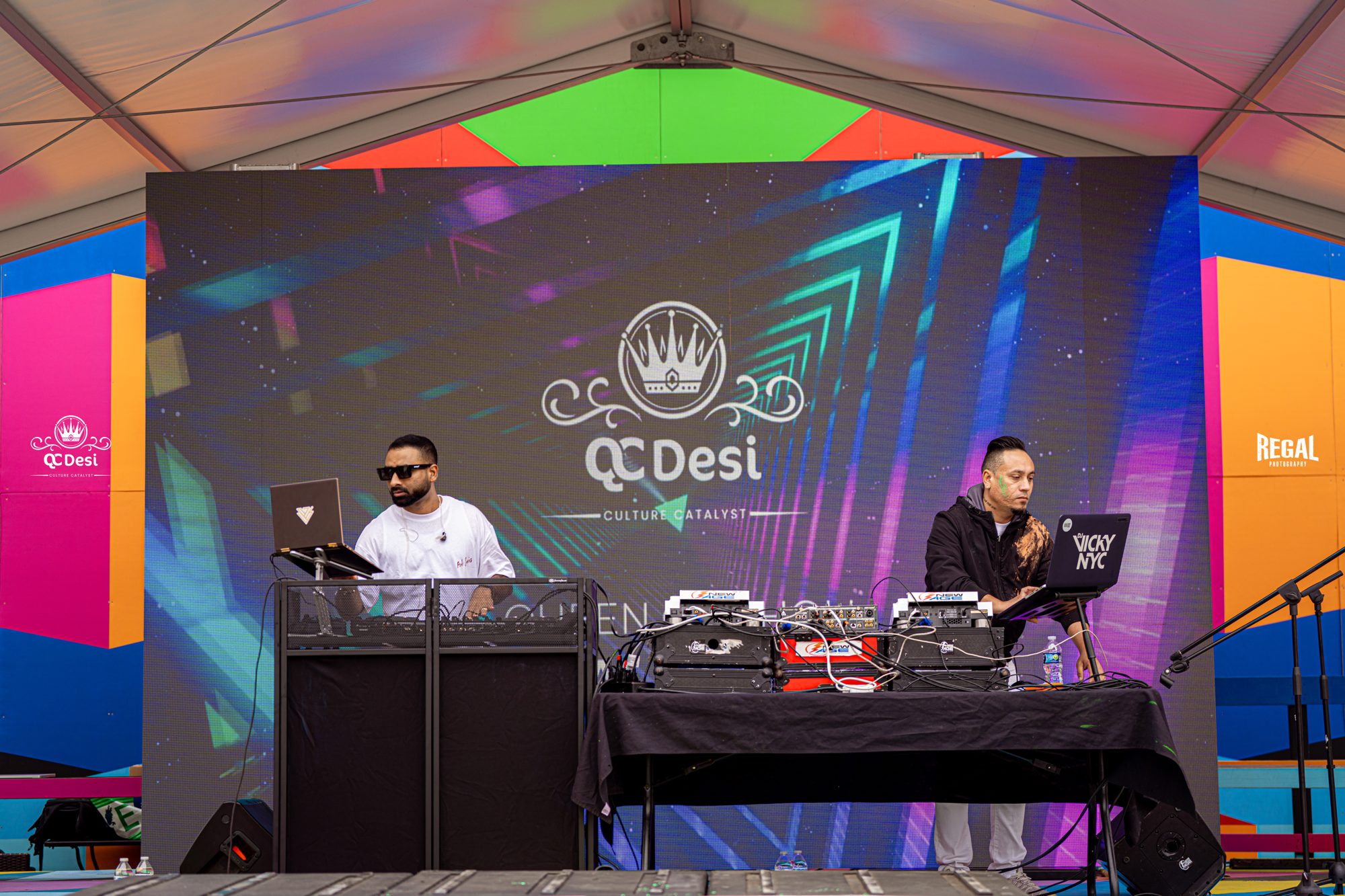 QCDesi event photo: queen city holi dj stage