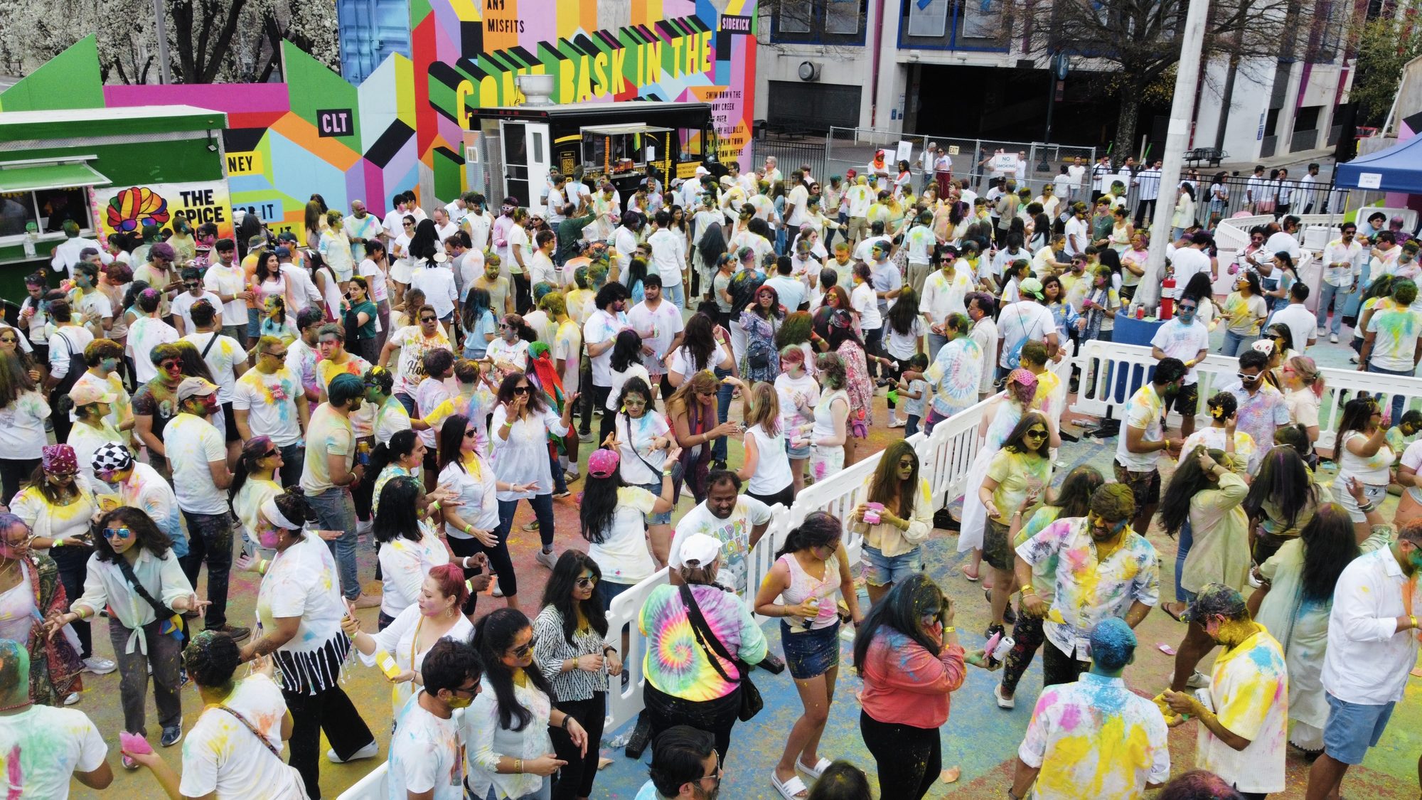 QCDesi event photo: queen city holi drone
