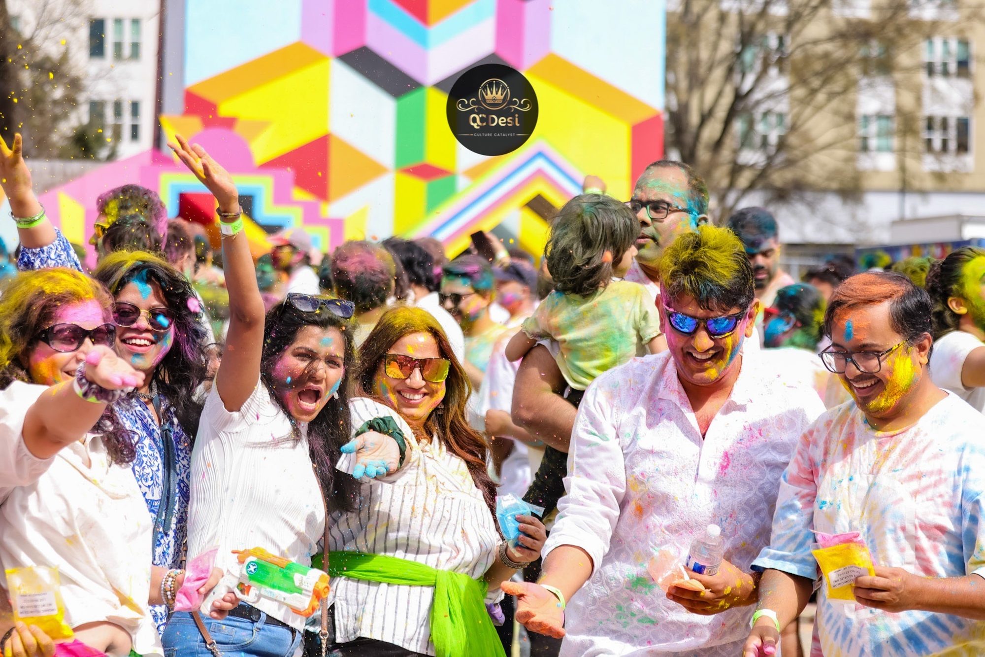 QCDesi event photo: queen city holi friends